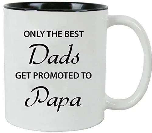CustomGiftsNow 11-Ounce Ceramic Coffee Mug | Dad/Mom Promotion Gift, Microwave Safe, Black/Pink thumbnail 3