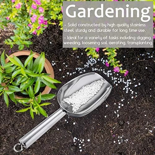 E-far Metal Ice Scoop Set of 2 12oz | Durable Stainless Steel Kitchen Scooper thumbnail 6