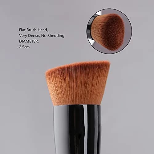 EVRCHGIEA Foundation Brush, Flat Top Kabuki for Liquid, Cream & Powder, Travel Size | Flawless Blending thumbnail 5