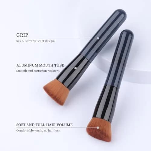 EVRCHGIEA Foundation Brush, Flat Top Kabuki for Liquid, Cream & Powder, Travel Size | Flawless Blending thumbnail 3