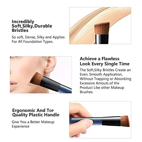EVRCHGIEA Foundation Brush, Flat Top Kabuki for Liquid, Cream & Powder, Travel Size | Flawless Blending thumbnail 4