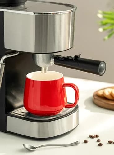 Teocera Ceramic Coffee Mug Set of 4 - 355ml (12 oz) Red | Large Handles for Hot & Cold Drinks thumbnail 10