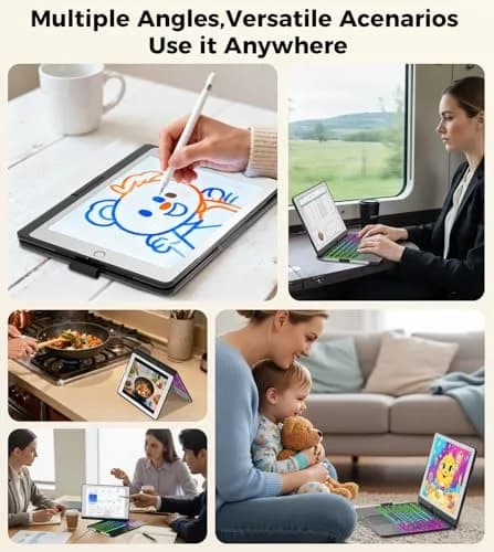 NOKBABO Black Keyboard Case for iPad 9th/8th/7th Gen 10.2" & iPad Air 3rd Gen/Pro 10.5" with Rotatable Touchpad & Backlight thumbnail 3