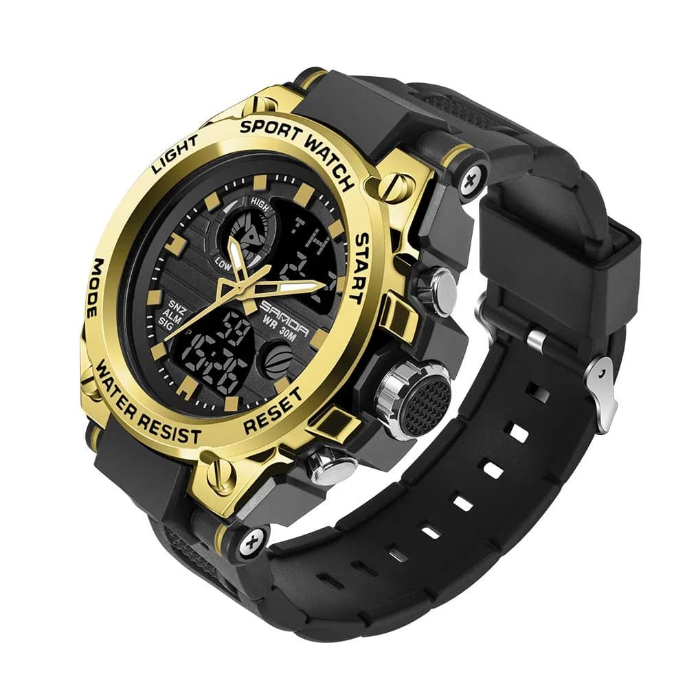 AIMES Men's Sport Watch 53mm (2.1 inch) | Dual Time Zone Military Watch with LED Alarm & Stopwatch - main product image