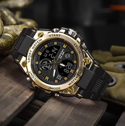 AIMES Men's Sport Watch 53mm (2.1 inch) | Dual Time Zone Military Watch with LED Alarm & Stopwatch thumbnail 5