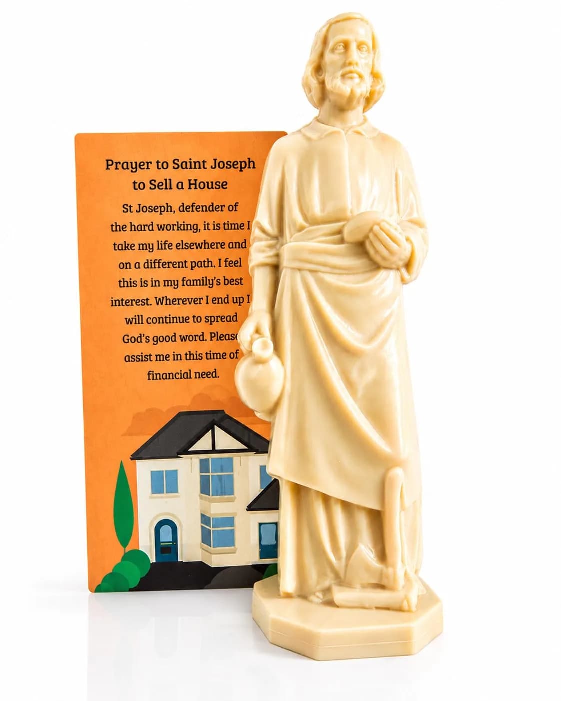 Westmon Works Saint Joseph Statue Home Seller Kit with Prayer Card | Catholic Home Sale Ritual (120 chars) — Beige