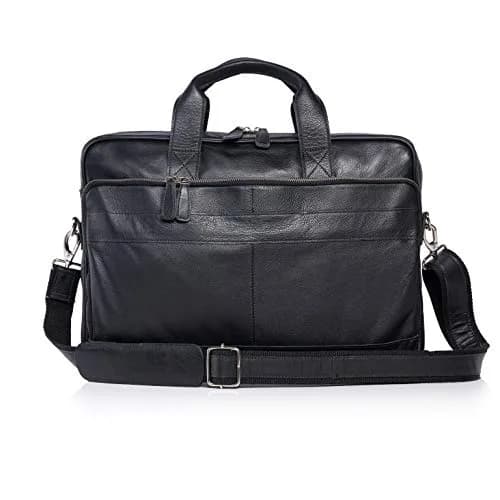 KomalC Leather Briefcase 16 inch (40.64 cm) Laptop Messenger Bag | Premium Buffalo Leather & YKK Zippers thumbnail 2
