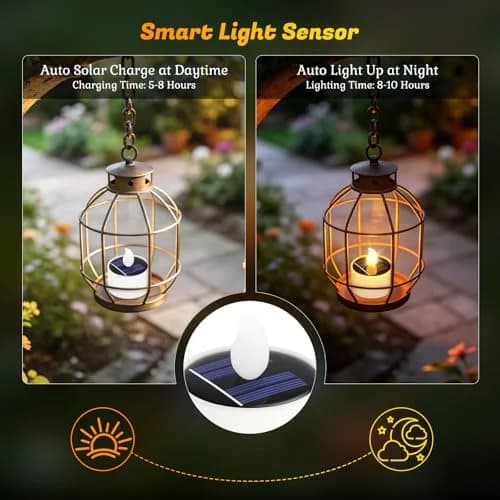PChero Solar Tea Lights Outdoor, 6 Pack, IP65 Waterproof, Dusk to Dawn Flameless Flickering LED Candles, 2" Votive Size, Warm White Glow | 5.08cm (2") thumbnail 4