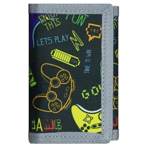 AI-DEE Stripe RFID Trifold Canvas Outdoor Sports Wallet for Kids with Hook & Loop Closure thumbnail 1