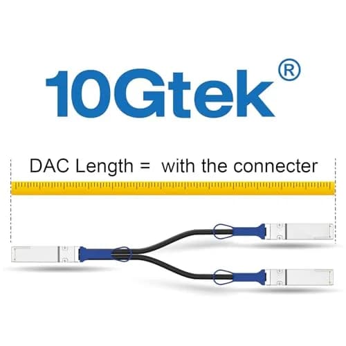 10Gtek 100GbE to 2x50GbE QSFP28 Copper Splitter Cable, 2m | High-Speed Data Center Connectivity thumbnail 4