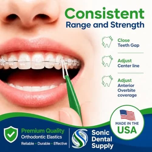 Sonic Dental Supply Clear Elastic Rubber Bands 1/4 inch Heavy 4.5 oz (100 Pack) | Latex-Free Orthodontic Bands for Braces, Hair Braids, Crafts thumbnail 2