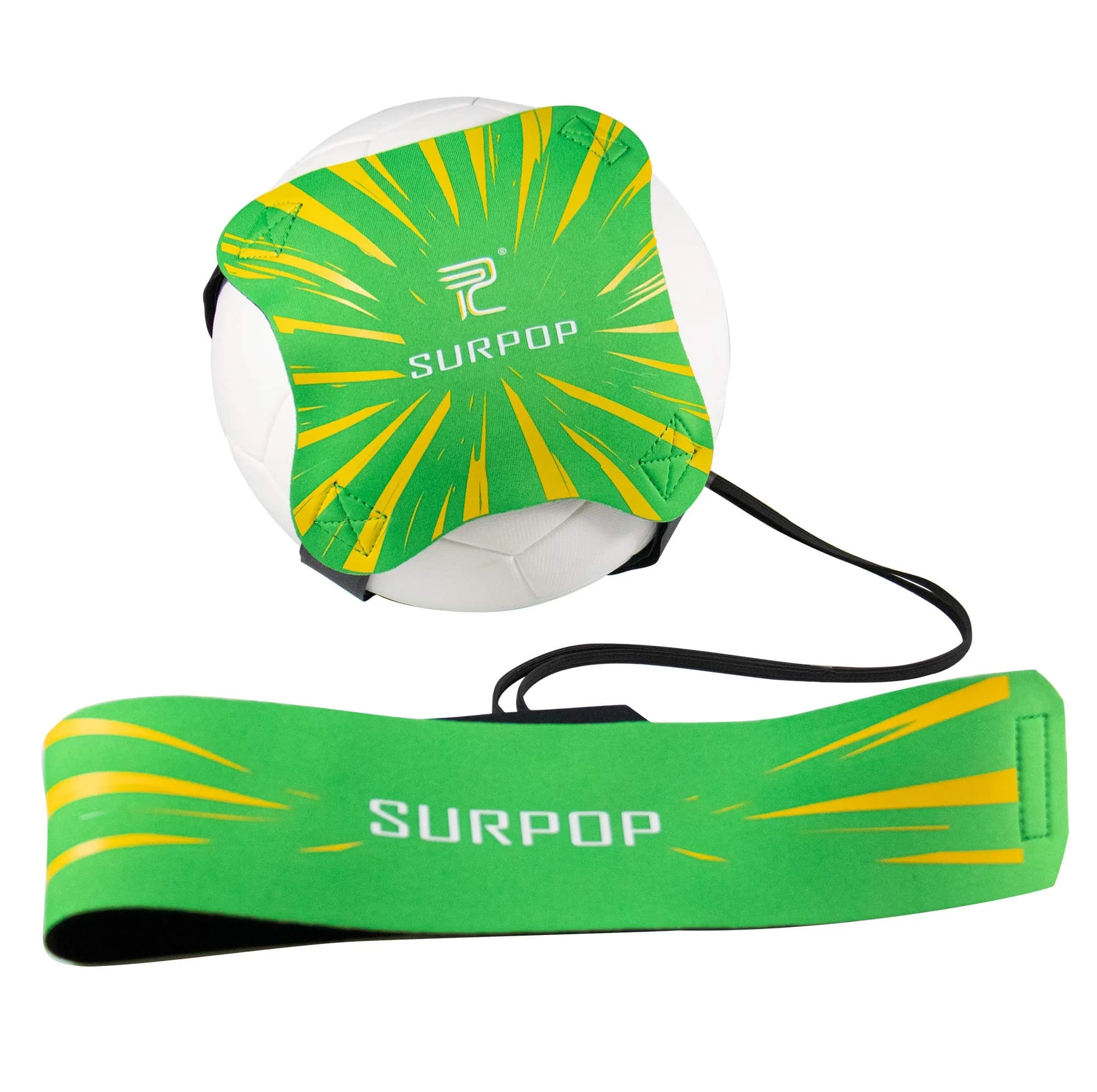 Surpop Adjustable Solo Soccer Trainer Belt for Kids and Adults, Green | Solo Practice, Ball Control & Reaction Training