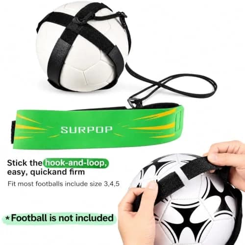 Surpop Adjustable Solo Soccer Trainer Belt for Kids and Adults, Green | Solo Practice, Ball Control & Reaction Training thumbnail 4