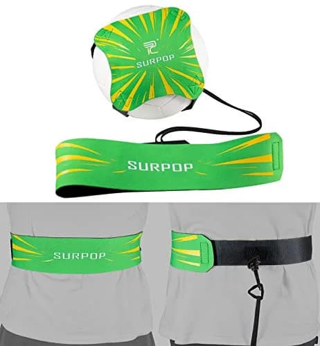 Surpop Adjustable Solo Soccer Trainer Belt for Kids and Adults, Green | Solo Practice, Ball Control & Reaction Training thumbnail 6