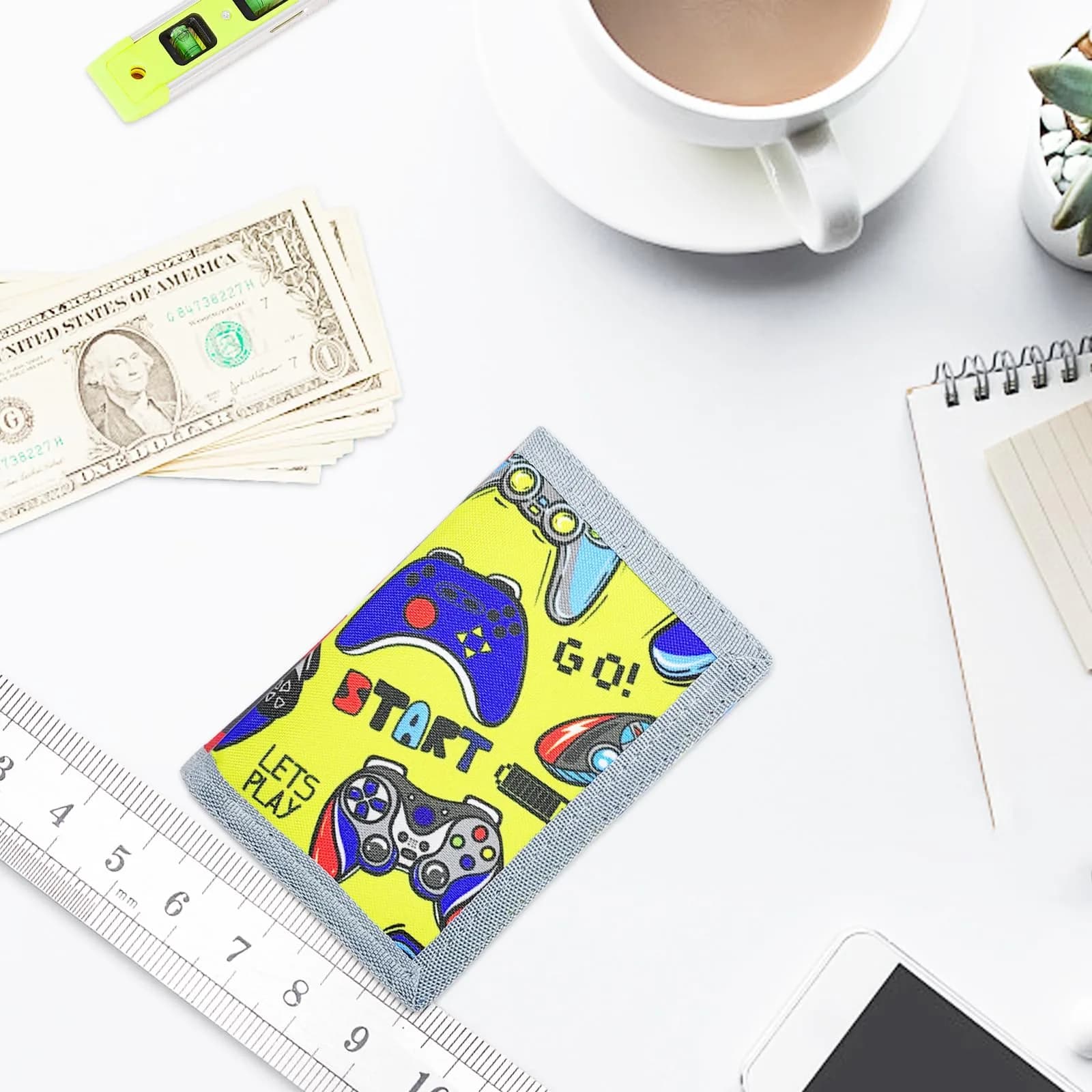 AI-DEE RFID Trifold Canvas Outdoor Sports Wallet for Kids 19cm (7.5in) | Magic Sticker Closure - view 6