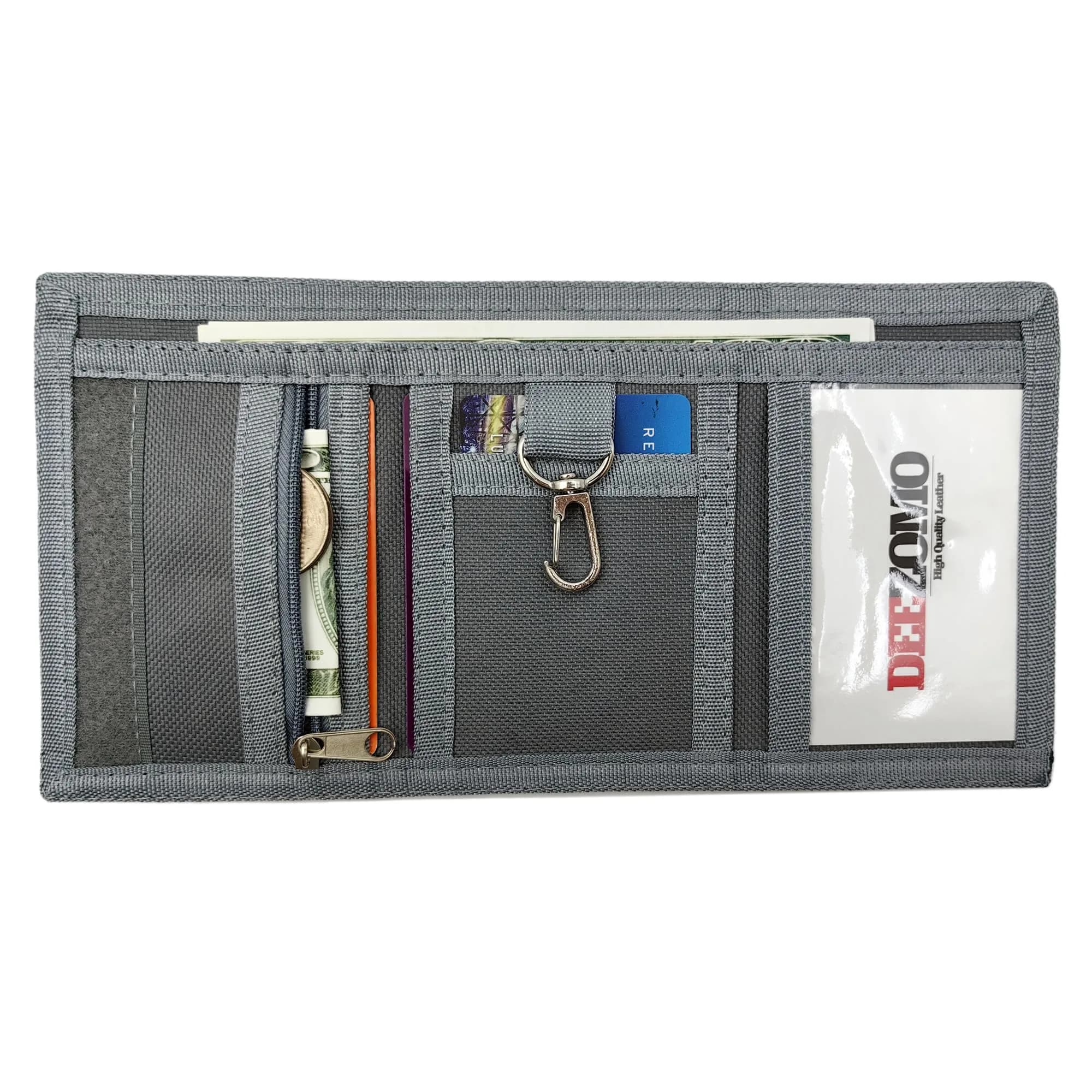 AI-DEE RFID Trifold Canvas Outdoor Sports Wallet for Kids 19cm (7.5in) | Magic Sticker Closure - view 4
