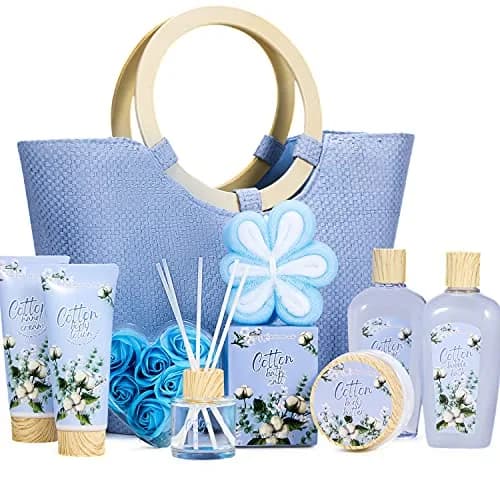 Green Canyon Spa 10pc Cotton Spa Gift Baskets for Women | Complete Spa Experience Set thumbnail 1
