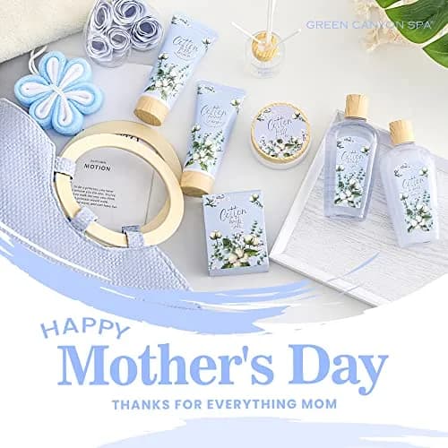 Green Canyon Spa 10pc Cotton Spa Gift Baskets for Women | Complete Spa Experience Set thumbnail 2