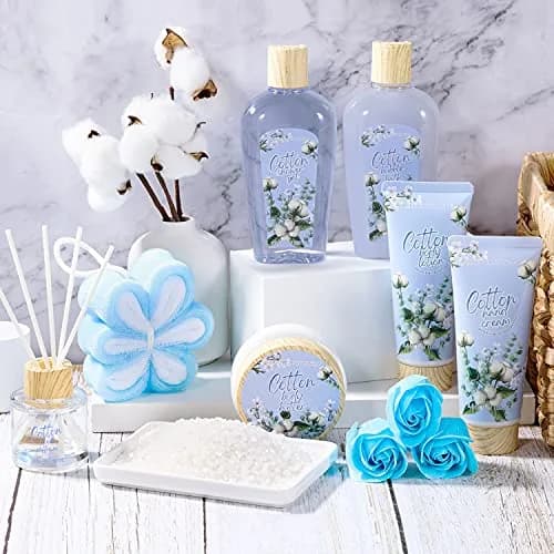 Green Canyon Spa 10pc Cotton Spa Gift Baskets for Women | Complete Spa Experience Set thumbnail 3