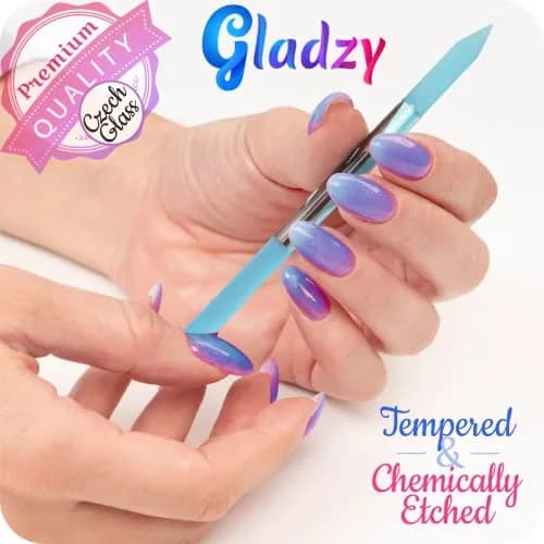 Gladzy Glass Cuticle Pusher - Crystal Glass Cuticle Remover - Professional Nail Care Tool - 160mm (6.3in) thumbnail 5