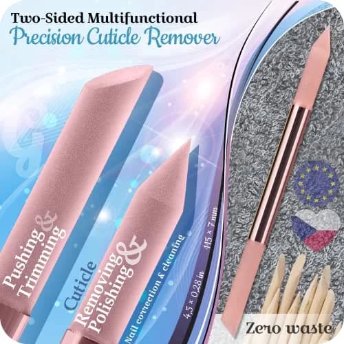 Gladzy Glass Cuticle Pusher - Crystal Glass Cuticle Remover - Professional Nail Care Tool - 160mm (6.3in) thumbnail 2