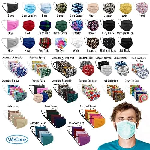 WECARE Disposable Face Mask Individually Wrapped - 50 Pack, Blue Masks 3 Ply | Comfortable, Breathable & Latex-Free thumbnail 5