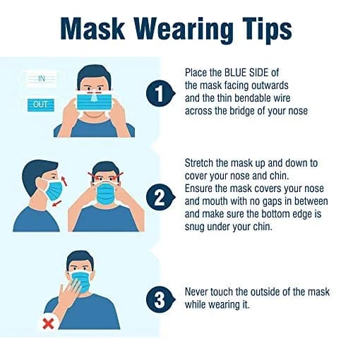 WECARE Disposable Face Mask Individually Wrapped - 50 Pack, Blue Masks 3 Ply | Comfortable, Breathable & Latex-Free thumbnail 7