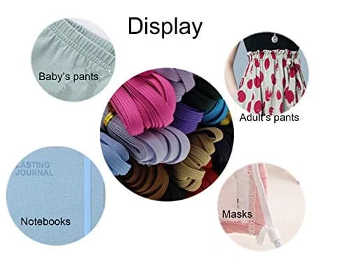 JESEP 1/4in Multi-Color Elastic Band 20 Colors | Durable Sewing & Craft Elastic (100Yd) thumbnail 5