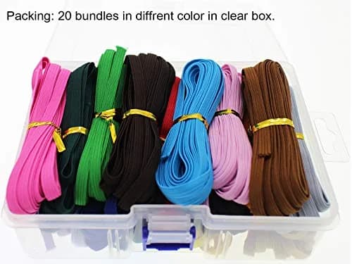 JESEP 1/4in Multi-Color Elastic Band 20 Colors | Durable Sewing & Craft Elastic (100Yd) thumbnail 3