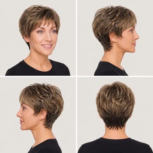 Raquel Welch Women's Pixie Cut Short Brown Wig, WINNER | Lightweight, Ready-to-Wear, Memory Cap, Petite Fit thumbnail 4
