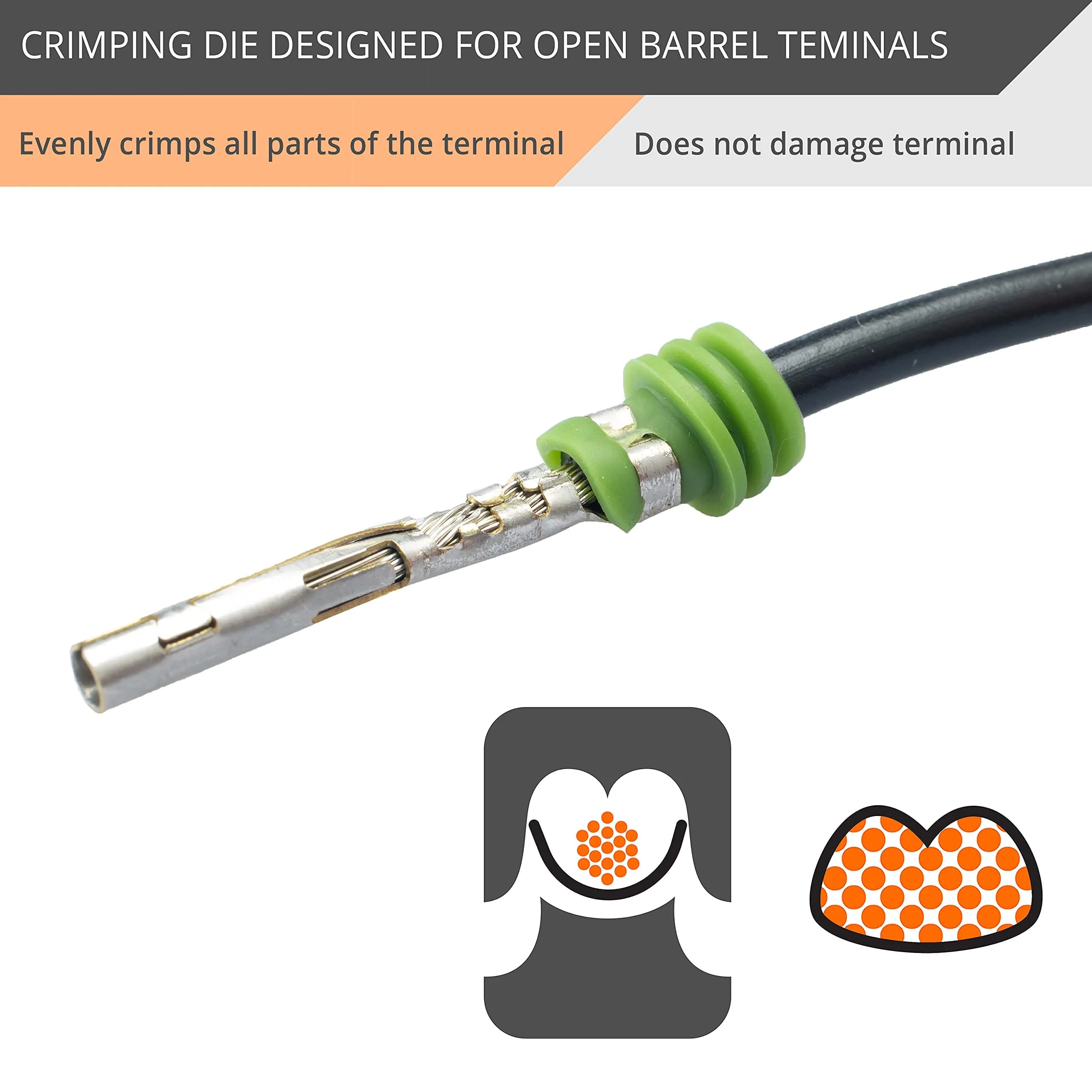 Wirefy Crimping Die for Open Barrel Terminals 20-10 AWG | Precision Magnetic Locking - view 3