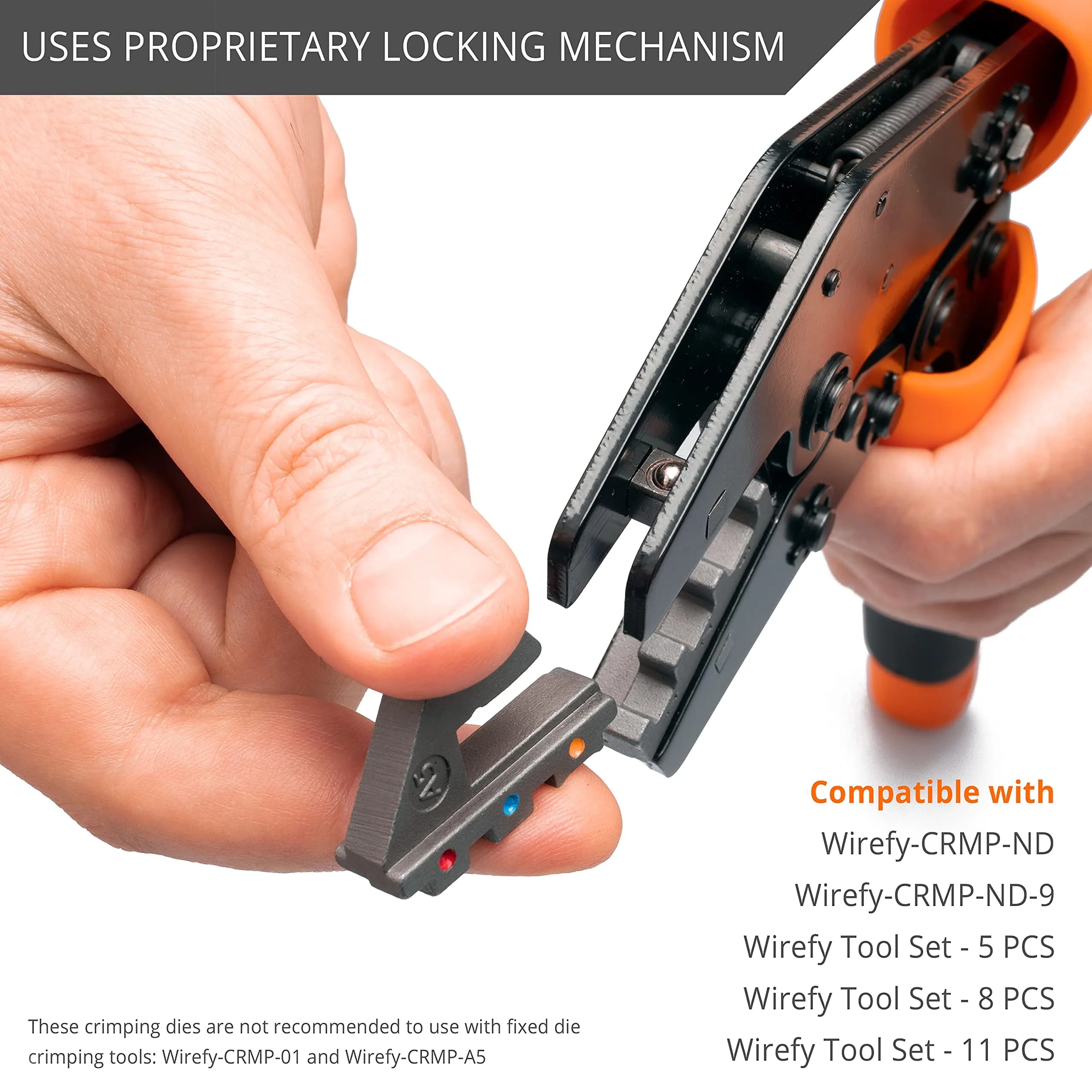 Wirefy Crimping Die for Open Barrel Terminals 20-10 AWG | Precision Magnetic Locking - view 4