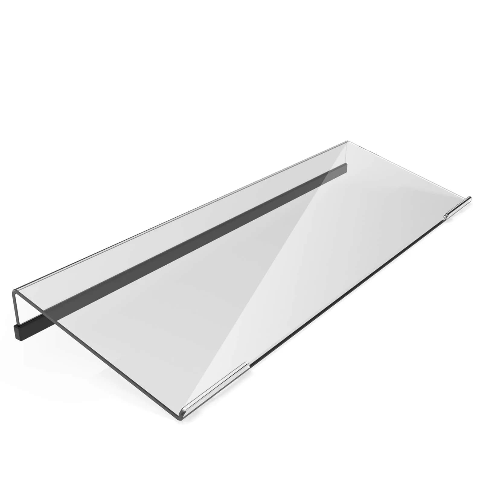 KOTEMON Acrylic Tilted Keyboard Stand for Ergonomic Typing | White, Full Size — Clear