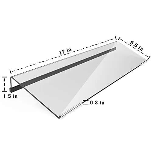 KOTEMON Acrylic Tilted Computer Keyboard Stand for Ergonomic Typing, 17"x5.5"x1.5" | Clear thumbnail 5