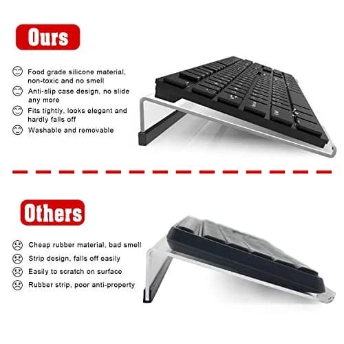 KOTEMON Acrylic Tilted Computer Keyboard Stand for Ergonomic Typing, 17"x5.5"x1.5" | Clear thumbnail 6