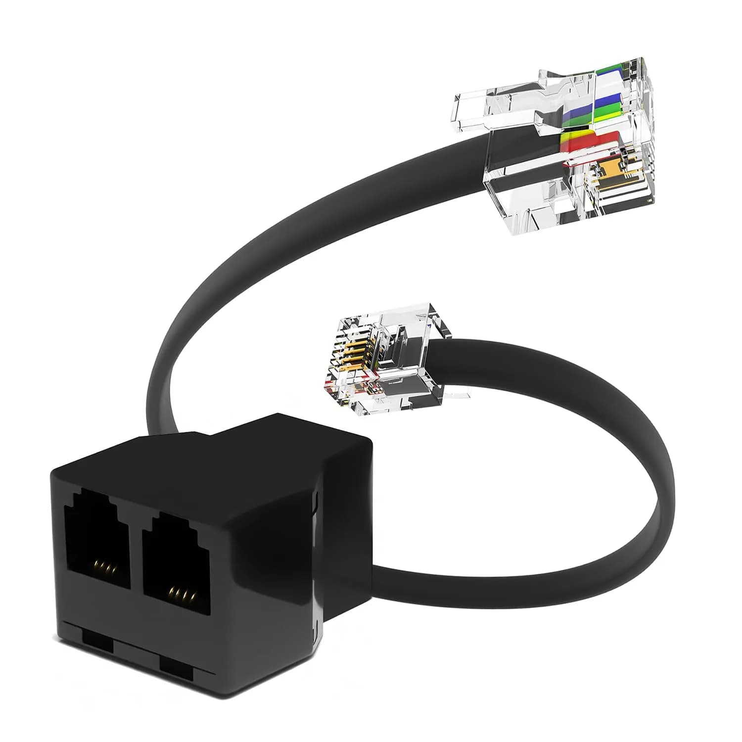 RetailAndBulk Phone Jack Splitter for Landline RJ11 6P4C | Reliable 2-Way Adapter with Custom Cables (en_US)