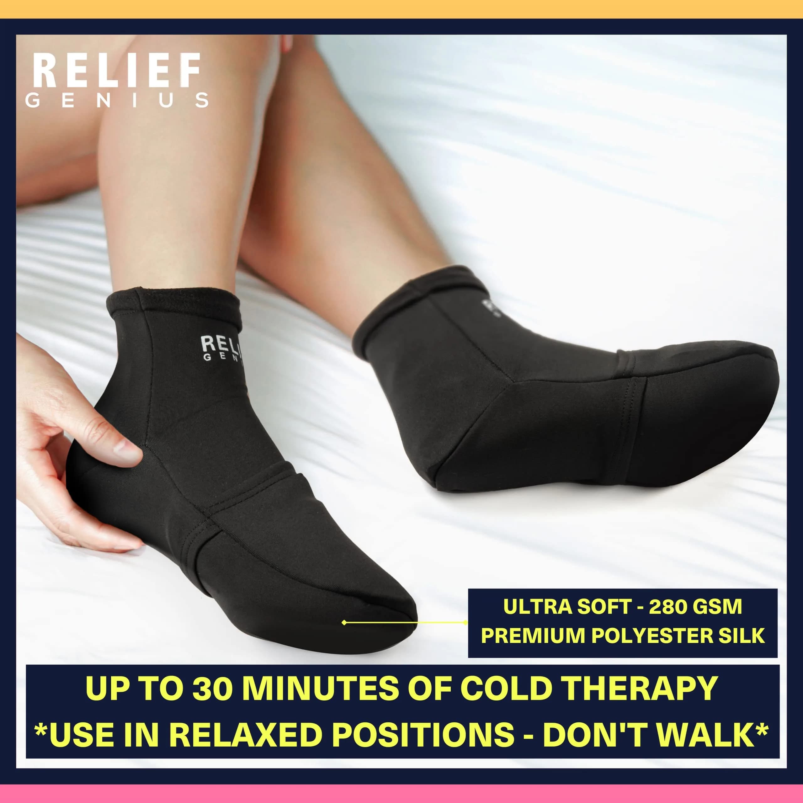 CTR BAND Relief Genius Cold Therapy Socks with 6 Gel Packs - Small/Medium | Full Foot Coverage for Pain & Swelling Relief - view 6