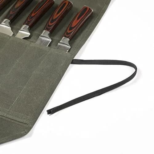Denifiter Heavy Duty Waxed Canvas Knife Roll Bag 55cm (21") | Holds Knives up to 17" | Water Resistant thumbnail 5