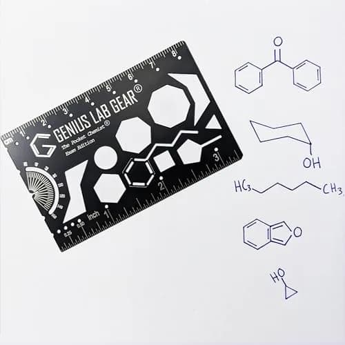 Genius Lab Gear Pocket Chemist Exam Edition: Organic Chemistry Metal Stencil Template 3 in. | Precision Lab Tool for Students & Chemists thumbnail 1