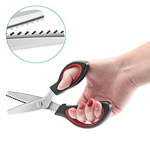 YAZEMKEL Pinking Shears Serrated 9 Inch | Professional Craft Zig Zag Cut Scissors thumbnail 5