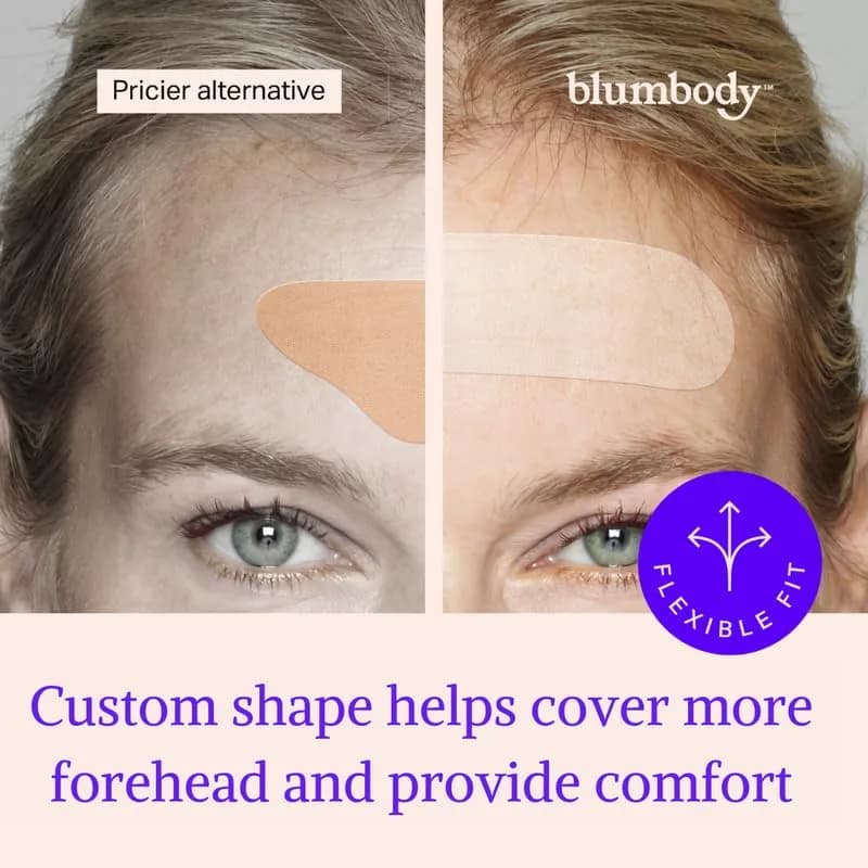 BLUMBODY Forehead Wrinkle Patches – Anti-Wrinkle Facial Patches to Smooth Fine Lines on Forehead & Between Eyes – Non-Silicone Face Tape – Comfortable Overnight Use (50 Count) thumbnail 5