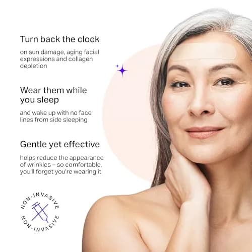 BLUMBODY Forehead Wrinkle Patches – Anti-Wrinkle Facial Patches to Smooth Fine Lines on Forehead & Between Eyes – Non-Silicone Face Tape – Comfortable Overnight Use (50 Count) thumbnail 3
