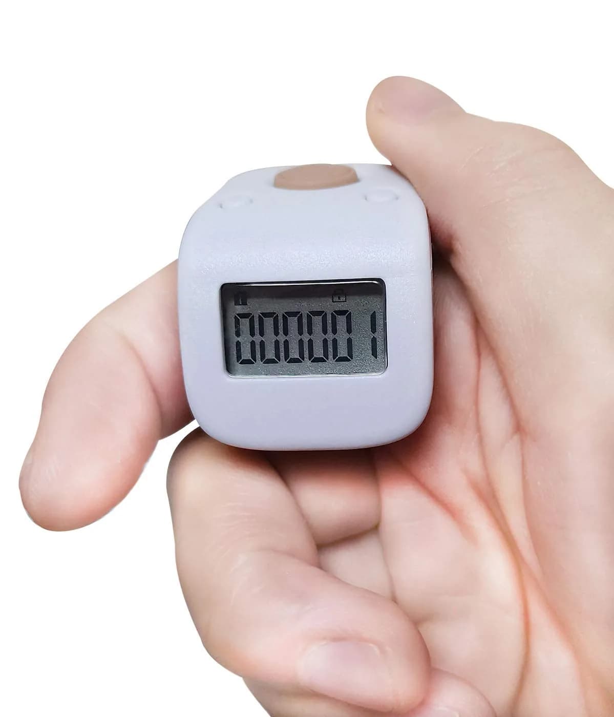 Arvakr Rechargeable Silent Finger Counter 6 Channels Digital Tasbih Tally Clicker with LED (White) | Counts up to 999,999 per channel - main product image