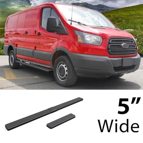 HD Ridez Stainless Steel Running Board 5" Black | Rust-Resistant Full Size Van Step thumbnail 2