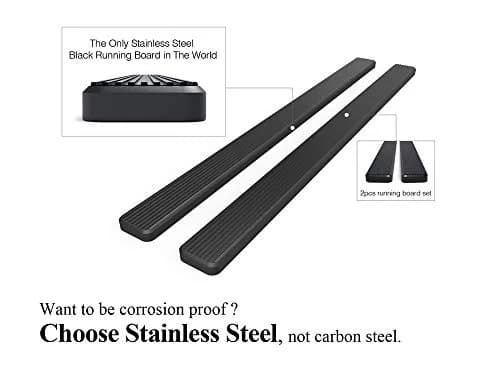 HD Ridez Stainless Steel Running Board 5in Black | Supports up to 300 lbs, Full-Length Anti-Slip Tread, Compatible with Dodge Dakota 2005-2011 thumbnail 5