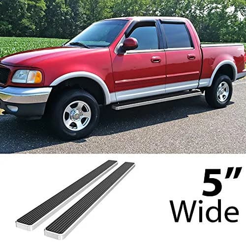 HD Ridez Running Boards Compatible with Ford F150 2001-2003 SuperCrew Cab 5" Polished Nerf Bar Side Steps thumbnail 2