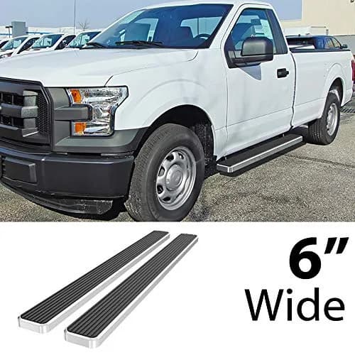 HD Ridez Running Board 6" Silver Compatible with Ford F150 2015-2026 Regular Cab & F-250 F-350 Super Duty 2017-2026 | Lightweight Aluminum Support 300 lbs thumbnail 2