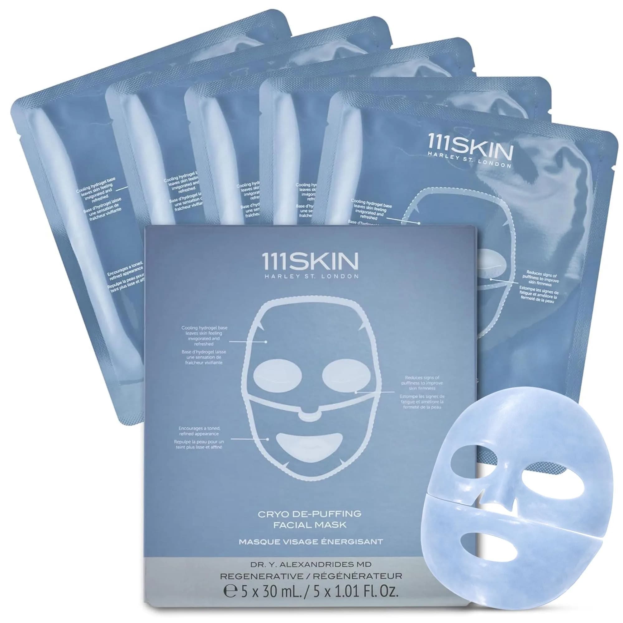 111SKIN Cryo De-Puffing Energy Facial Mask, Fragrance Free, Set of 5 | Hydrates & Reduces Puffiness - main product image