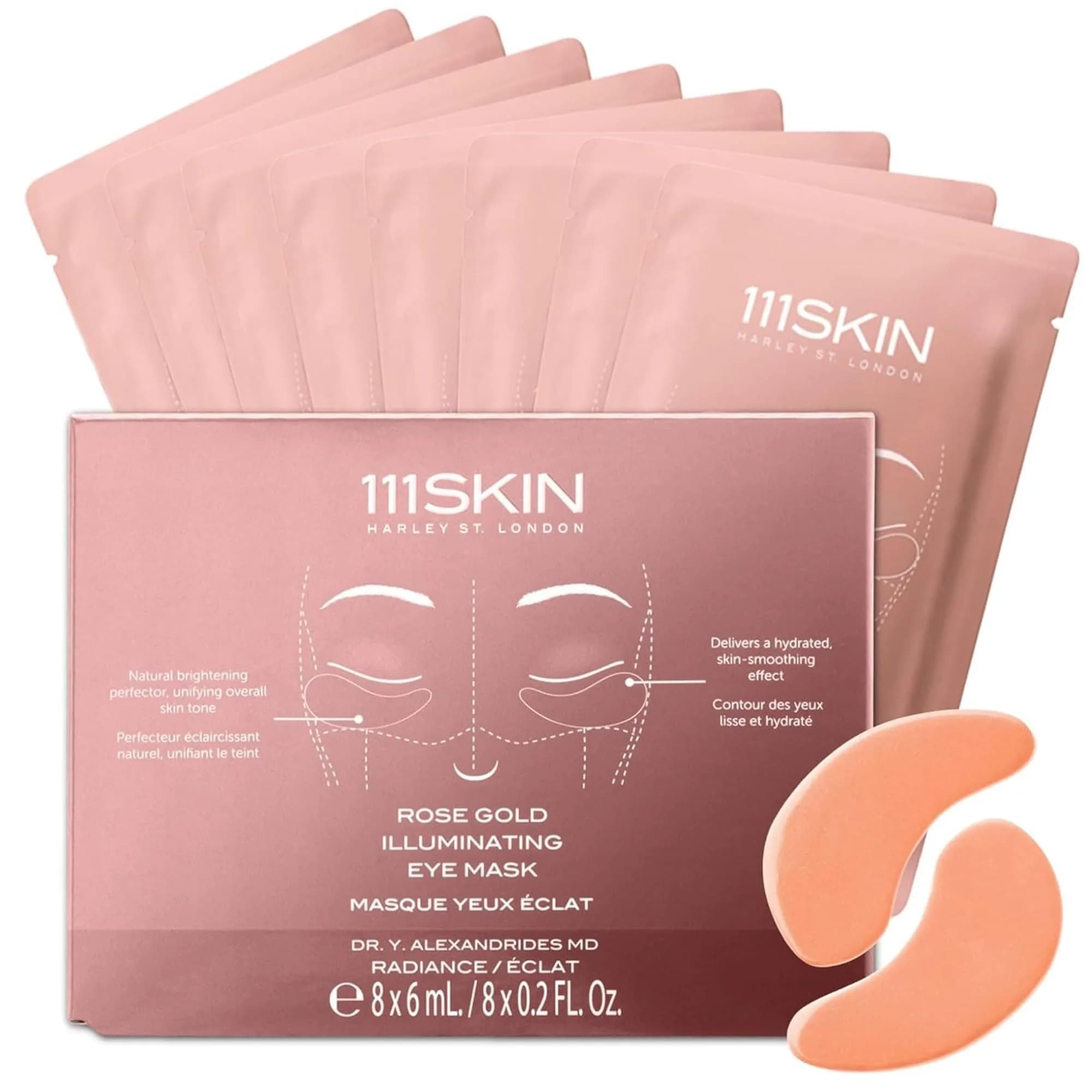 111SKIN Rose Gold Illuminating Eye Mask 8 Pairs | Hydrating & Brightening for All Skin Types — Multicolored