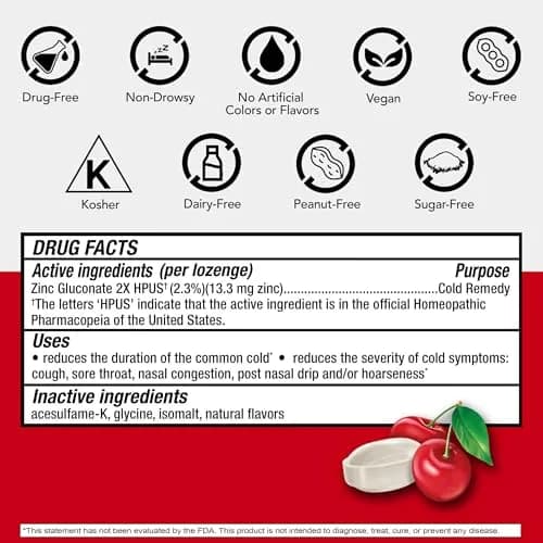 Cold-Eeze Sugar-Free Wild Cherry Zinc Lozenges 25 Ct | Shortens Cold Duration & Severity thumbnail 6